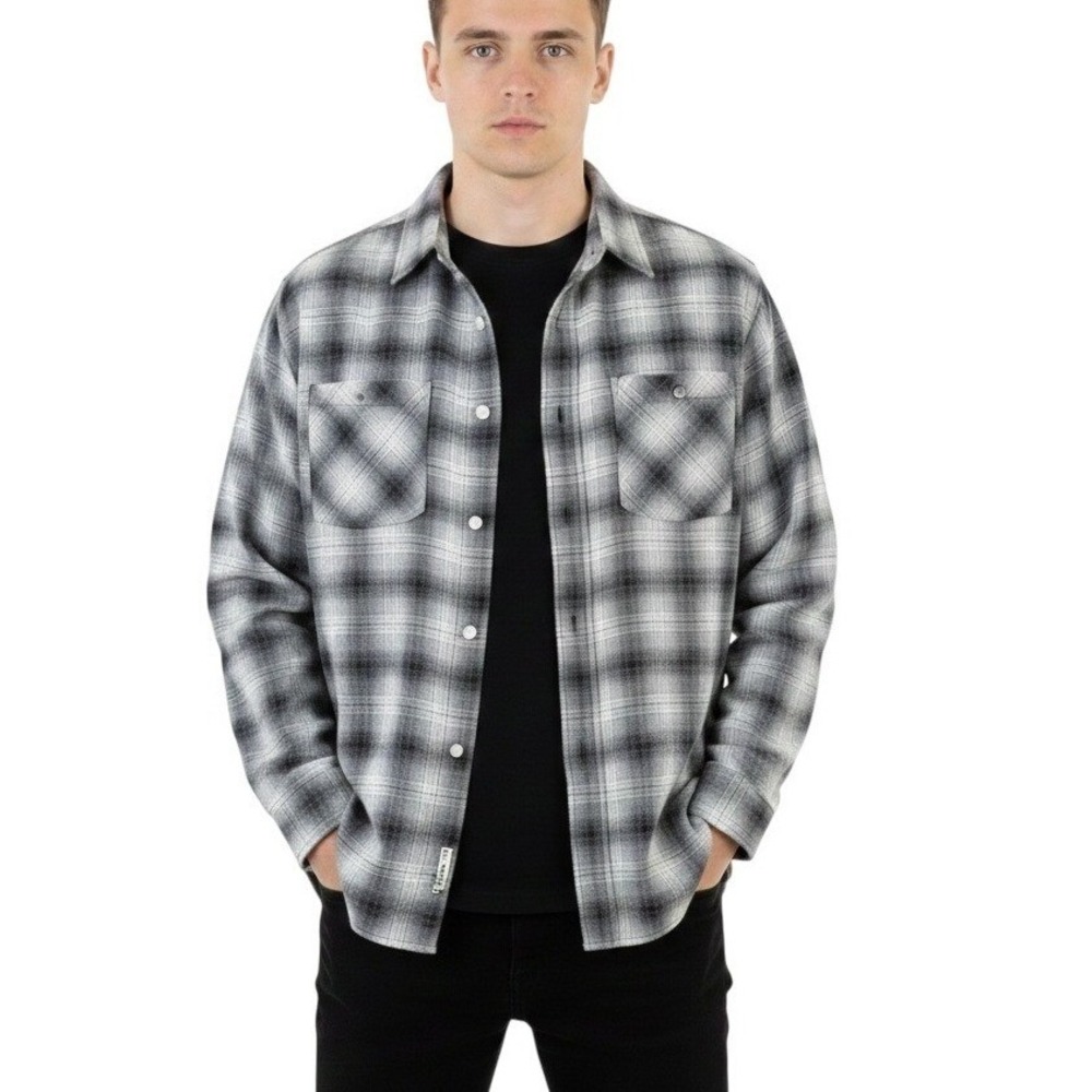 Carhartt Lightweight Black Plaid Shirt Men's XXL Regular Grunge Flannel Outdoors